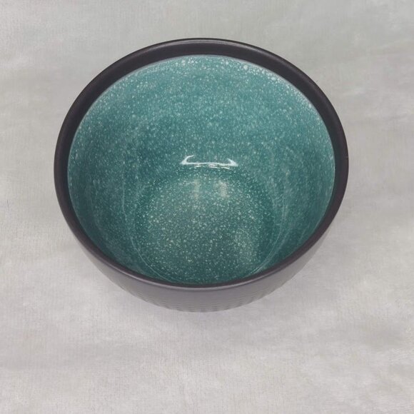 Mikasa Maddox Stoneware Cereal Soup Bowl Black Teal Replacement Dinnerware - Picture 3 of 7